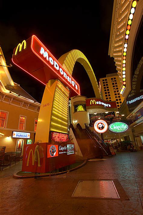 Mcdonalds Restaurant Las Vegas Strip - Las Vegas Nevada - Night Shot - Hdr Photograph