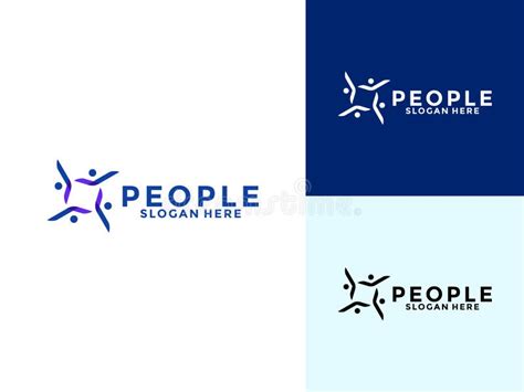 People Logo Design Human Community Logo Template Stock Illustration