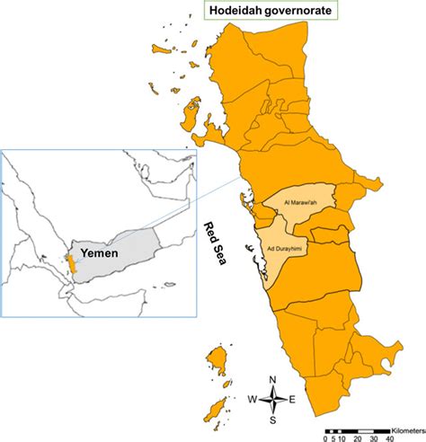 Map of Yemen showing Hodeidah governorate and the location of the two... | Download Scientific ...