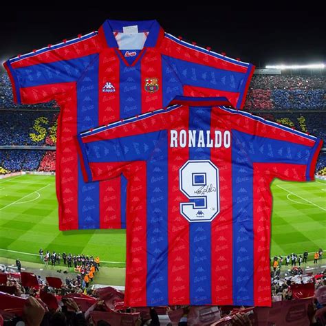 Ronaldo Nazário Signed Fc Barcelona Jersey With Beckett Certificate Of ...