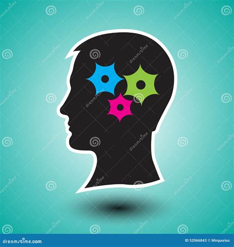 Silhouette of Human Head with Gears.Problem Solving Process. Stock