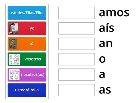 Ar Verbs Endings In Spanish Match Up