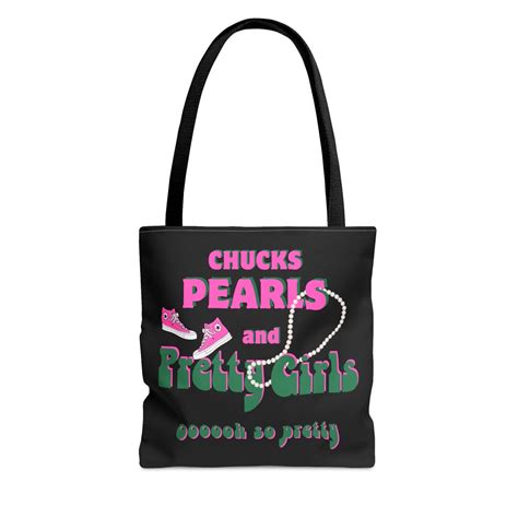 Aka Inspired Chucks Pearls Pretty Girls Tote Aka Paraphernalia Alpha