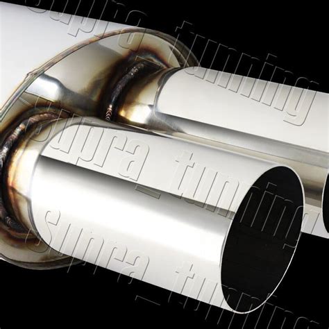 Universal 3 Dual Flat Tip Stainless Steel Weld On Exhaust Muffler 25