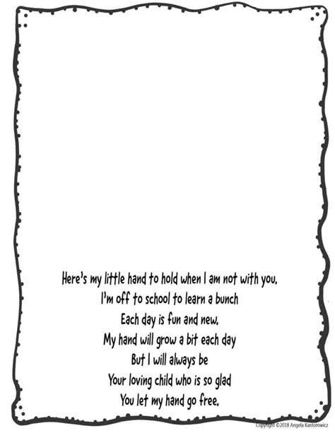 Handprint Poem Template