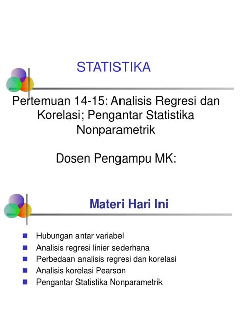 Hubungan Analisis Regresi Dan Korelasi Pharaildis