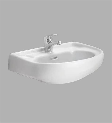 Buy Ceramic U Shape White Wall Mounted Wash Basin H 7 W 20 4 D 16