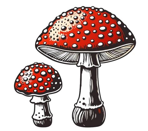 Fly Agaric Mushroom Premium Ai Generated Vector