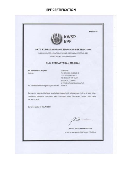 PDF EPF CERTIFICATION 2020 8 25 AKTA KUMPULAN WANG SIMPANAN