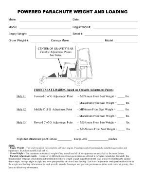 Fillable Online Powered Parachute Weight And Loading Wiley Fax Email