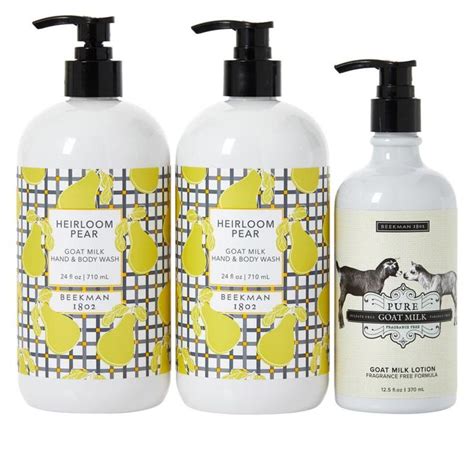 Beekman Heirloom Pear Supersize Goat Milk Hand Body Wash Set