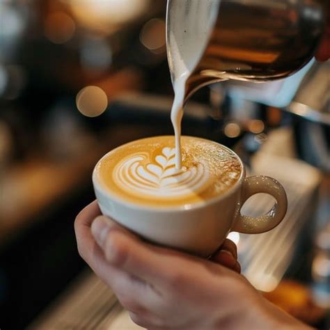 latte art pouring image coffee latte art   stockcake