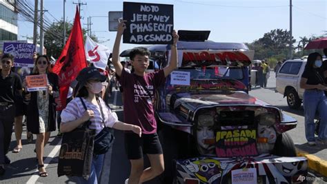 philippine drivers stage strike  plan  phase  jeepneys ageing