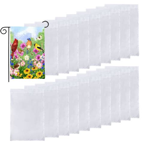 20pcs Sublimation Blank Garden Flag Tsv Diy Craft Banner Garden