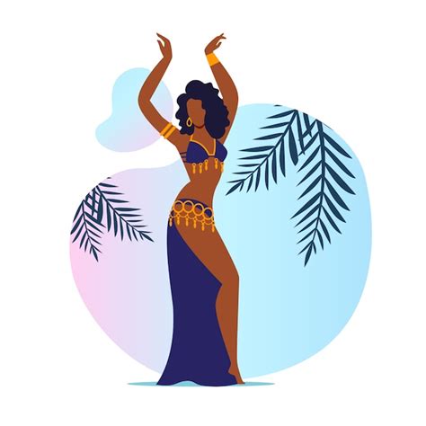 Premium Vector Beautiful Belly Dancer Flat Illustration