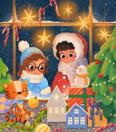 Pin By Negin Sgh On Christmas Christmas Illustration Christmas Art