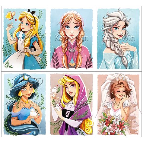 Diamond Painting Disney Princess Alice Fan Art Ariel 5D DIY Embroidery