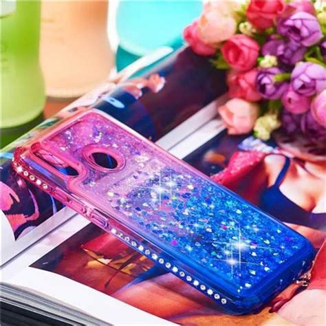 Diamond Frame Liquid Glitter Quicksand Sequins Phone Case For Huawei