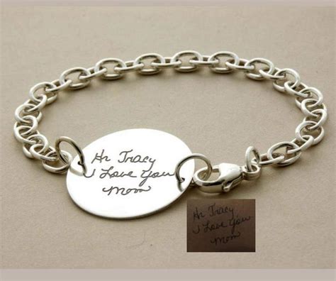 Handwriting Bracelet Your Own Writing In Sterling Silver Etsy