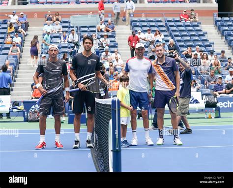 New York, NY - September 7, 2018: Jack Sock and Mike Bryan and Lukasz ...