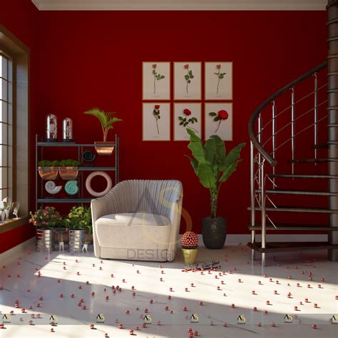 red interior  behance