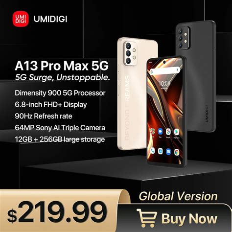 New UMIDIGI A13 Pro Max 5G Smartphone Dimensity 900 12GB 256GB 64MP