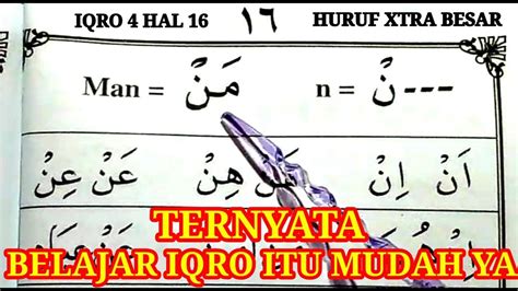 BELAJAR MEMBACA IQRO 4 HALAMAN 16 HURUF EKSTRA BESAR CARA CEPAT