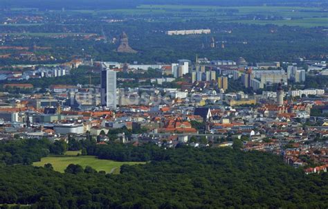 Leipzig Aus Der Vogelperspektive Stadtansicht Der Innenstadt Der