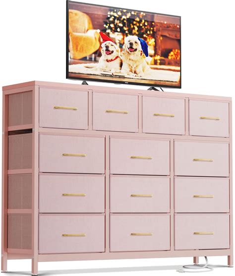 Amazon Jojoka TV Stand With Charging Station Bedroom Dresser For