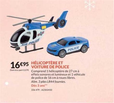 Promo H Licopt Re Et Voiture De Police Chez Jouets Sajou Icatalogue Fr