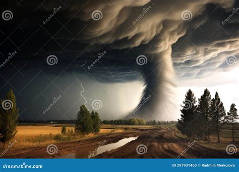 A Massive Tornado Transforming The Rural Landscape Its Powerful Force