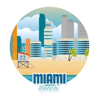 miami beach cityscape scene vecteur illustration design vecteur premium