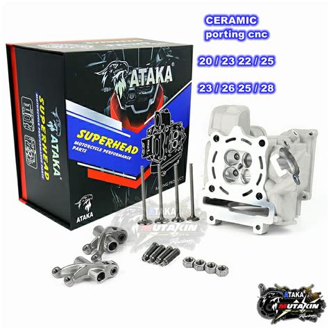 Jual ATAKA RACING SUPER HEAD CERAMIC Porting CNC 25 28 23 26 20 23 22