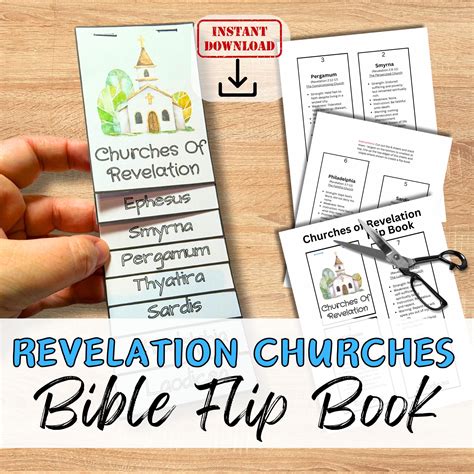 7 CHURCHES OF REVELATION Flip Book Bible Craft/ Study Guide Activity