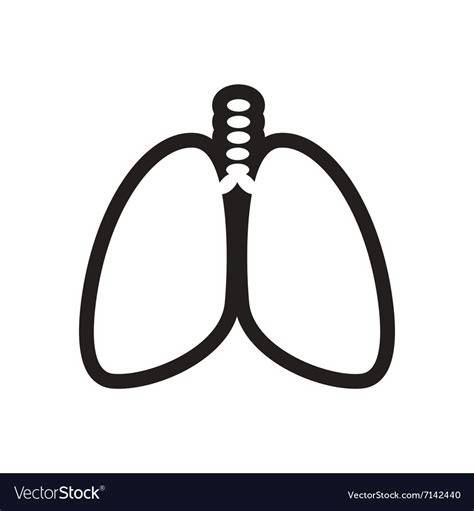 Stylish Black And White Icon Human Lungs Vector Image