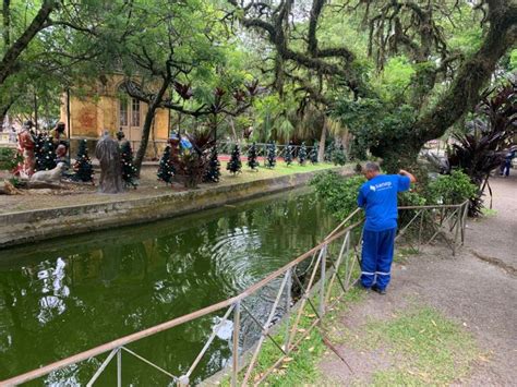 Sanep Realiza Manutenção Do Lago Da Praça Coronel Pedro Osório Diário