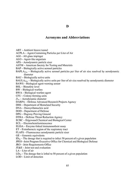 Appendix D Acronyms And Abbreviations A Framework For Assessing The