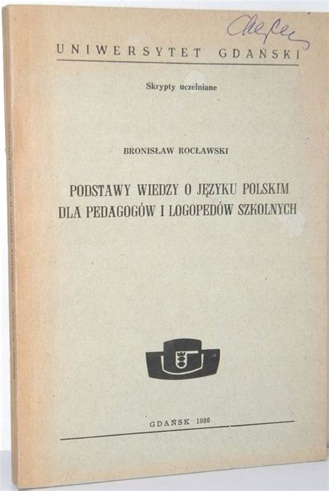 Podstawy Wiedzy O J Zyku Polskim Dla Pedagog W