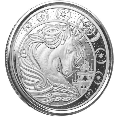 Cedis Unicorn Einhorn Ghana Oz Silber Prooflike M Nzdachs