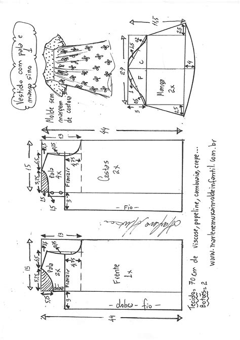 Vestido Pala E Manga Sino Diy Marlene Mukai Molde Infantil
