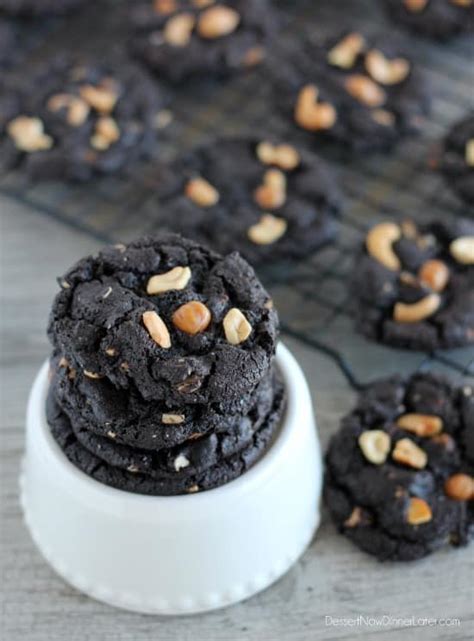 Dark Chocolate Caramel Cashew Cookies Dessert Now Dinner Later