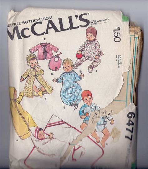 Vintage Mccall Pattern Newborn Baby Layette Etsy Mccalls