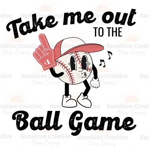 Take Me Out To The Ball Game Svg Vintage Baseball Cartoon Etsy