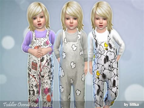 The Sims Resource Toddler Overall P01 By Lillka • Sims 4 Downloads