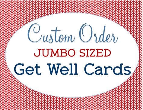 Custom Jumbo Sized Get Well Card Custom A4 Greeting Card Etsy India