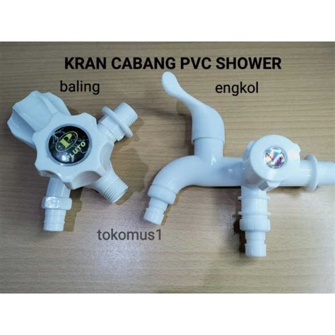 Jual Kran Cabang Shower Mahkota Pvc Keran Air Double Plastik Hand Kamar