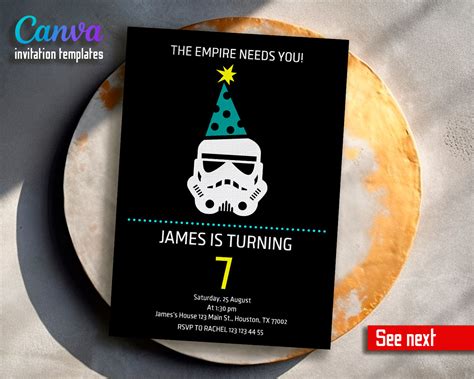 Star Wars customizable invite template | instant download | Share or ...