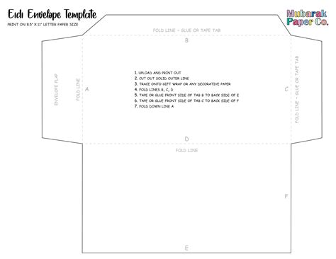 Diy Money Envelope Template Mubarak Paper Co