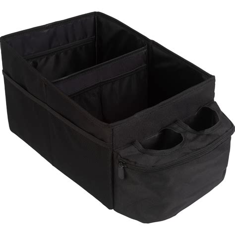 Stalwart Backseat Car Organizer Collapsible Car Storage Box With Cupholders And Partitions For