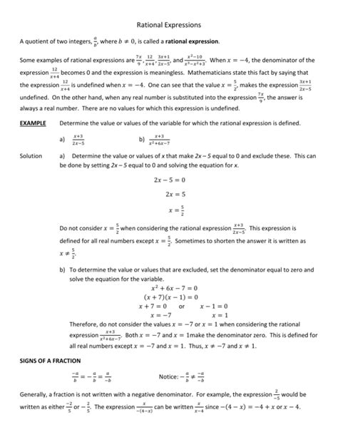 Rational Expressions